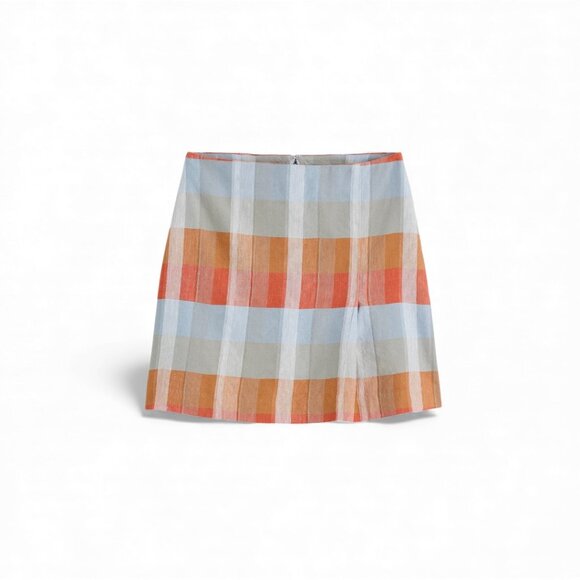 Madewell Single-Pleat Linen Mini Skirt Size 8 - Picture 4 of 11